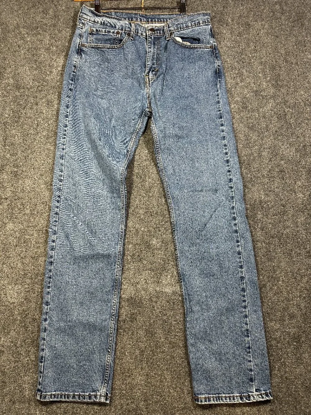 Levis 505 Jeans Mens 34 Medium Wash Cotton Stretch Pockets Straight Leg